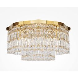 DUNE PLAFONIERA D45 CM IN CRISTALLO E METALLO CROMO O ORO IN STILE CLASSICO LAMPADINE 6XE14 2