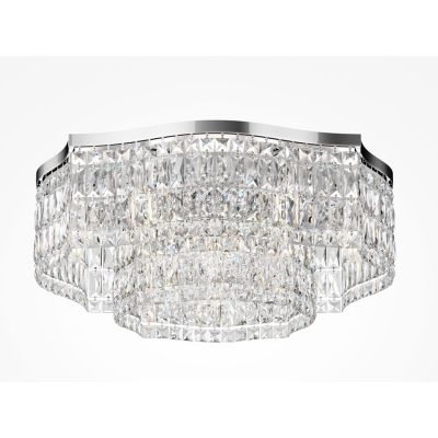 DUNE PLAFONIERA D60 CM IN CRISTALLO E METALLO CROMO IN STILE CLASSICO LAMPADINE 10XE14