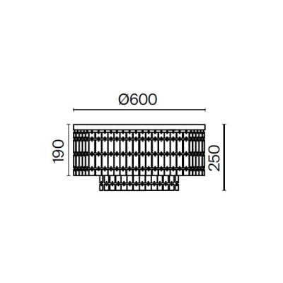 DUNE PLAFONIERA D60 CM IN CRISTALLO E METALLO CROMO IN STILE CLASSICO LAMPADINE 10XE14