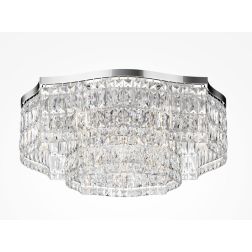 DUNE PLAFONIERA D60 CM IN CRISTALLO E METALLO CROMO IN STILE CLASSICO LAMPADINE 10XE14 2