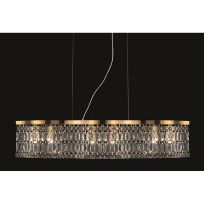 DUNE SOSPENSIONE ELEGANTE IN CRISTALLO E METALLO ORO STILE CLASSICO LAMPADINE 6XE14