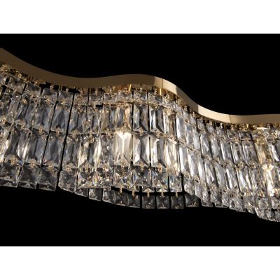 DUNE SOSPENSIONE ELEGANTE IN CRISTALLO E METALLO ORO STILE CLASSICO LAMPADINE 6XE14