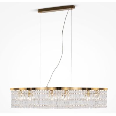 DUNE SOSPENSIONE ELEGANTE IN CRISTALLO E METALLO ORO STILE CLASSICO LAMPADINE 6XE14