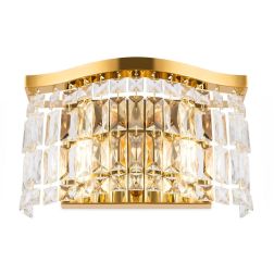 DUNE APPLIQUE ELEGANTE IN CRISTALLO E METALLO ORO STILE CLASSICO LAMPADINE 2XE14 2