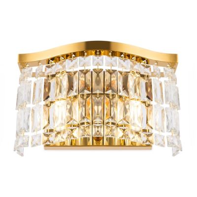 DUNE APPLIQUE ELEGANTE IN CRISTALLO E METALLO ORO STILE CLASSICO LAMPADINE 2XE14