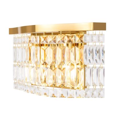 DUNE APPLIQUE ELEGANTE IN CRISTALLO E METALLO ORO STILE CLASSICO LAMPADINE 2XE14
