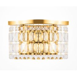 DUNE APPLIQUE ELEGANTE IN CRISTALLO E METALLO ORO STILE CLASSICO LAMPADINE 2XE14