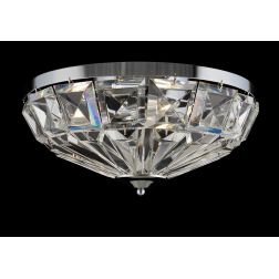 FACET PLAFONIERA D39 CM ORO O CROMO CON DIFFUSORE IN CRISTALLO STILE CLASSICO LAMPADINE 4XE14