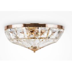 FACET PLAFONIERA D39 CM ORO O CROMO CON DIFFUSORE IN CRISTALLO STILE CLASSICO LAMPADINE 4XE14 2