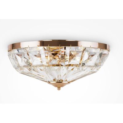 FACET PLAFONIERA D39 CM ORO O CROMO CON DIFFUSORE IN CRISTALLO STILE CLASSICO LAMPADINE 4XE14