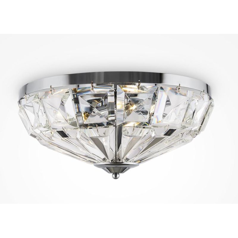 FACET PLAFONIERA D39 CM ORO O CROMO CON DIFFUSORE IN CRISTALLO STILE CLASSICO LAMPADINE 4XE14