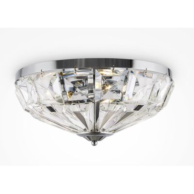 FACET PLAFONIERA D39 CM ORO O CROMO CON DIFFUSORE IN CRISTALLO STILE CLASSICO LAMPADINE 4XE14