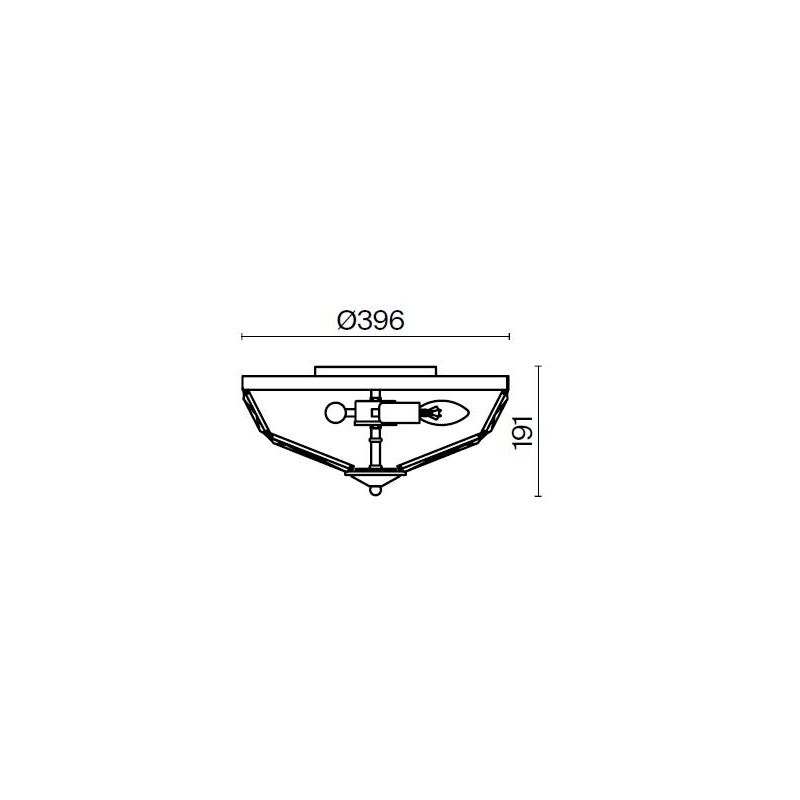 FACET PLAFONIERA D39 CM ORO O CROMO CON DIFFUSORE IN CRISTALLO STILE CLASSICO LAMPADINE 4XE14
