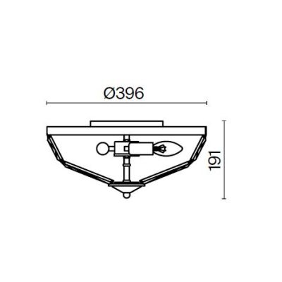 FACET PLAFONIERA D39 CM ORO O CROMO CON DIFFUSORE IN CRISTALLO STILE CLASSICO LAMPADINE 4XE14