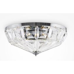 FACET PLAFONIERA D48 CM ORO O CROMO CON DIFFUSORE IN CRISTALLO STILE CLASSICO LAMPADINE 6XE14 2