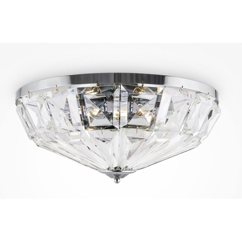 FACET PLAFONIERA D48 CM ORO O CROMO CON DIFFUSORE IN CRISTALLO STILE CLASSICO LAMPADINE 6XE14