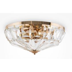 FACET PLAFONIERA D48 CM ORO O CROMO CON DIFFUSORE IN CRISTALLO STILE CLASSICO LAMPADINE 6XE14