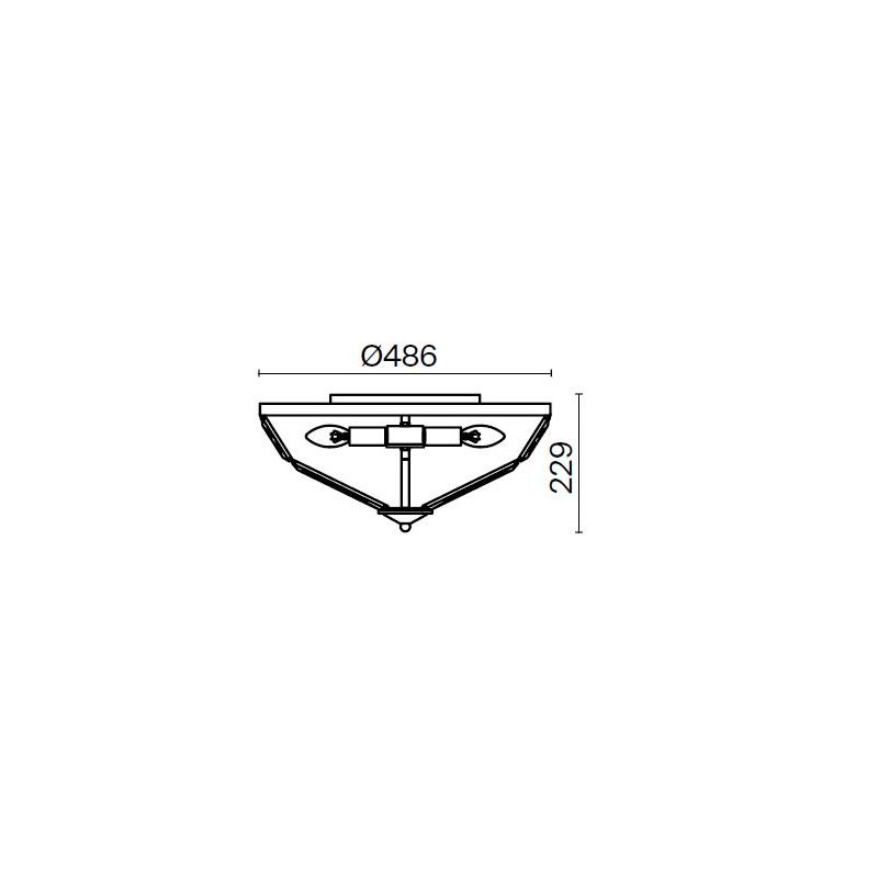 FACET PLAFONIERA D48 CM ORO O CROMO CON DIFFUSORE IN CRISTALLO STILE CLASSICO LAMPADINE 6XE14