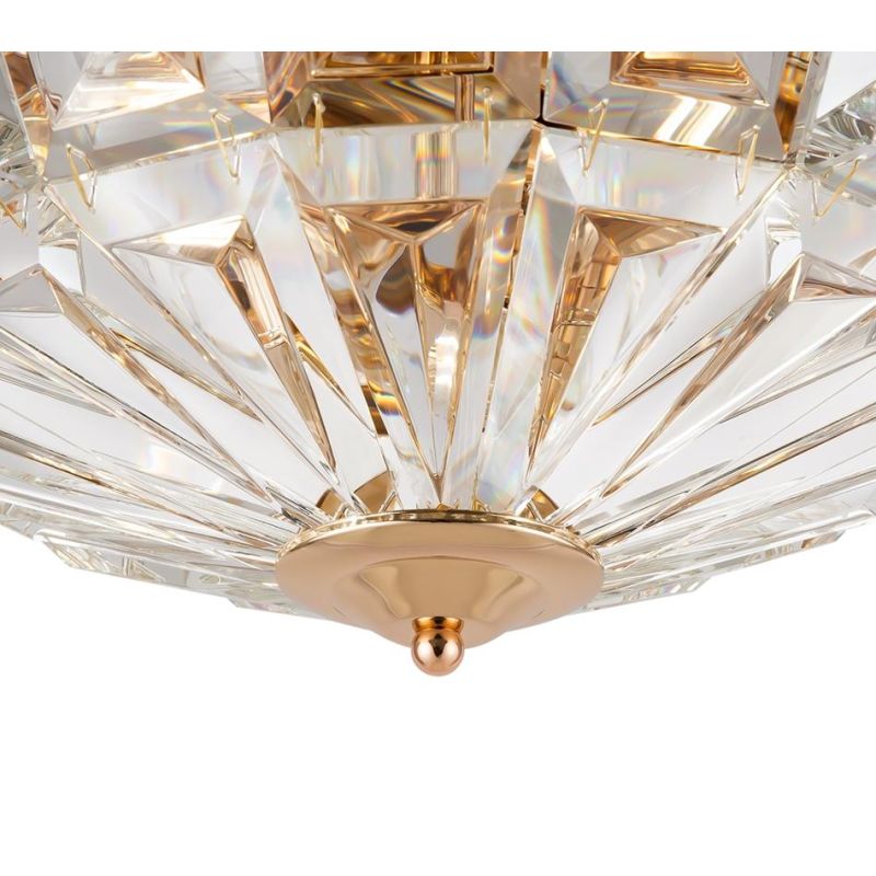 FACET PLAFONIERA D48 CM ORO O CROMO CON DIFFUSORE IN CRISTALLO STILE CLASSICO LAMPADINE 6XE14