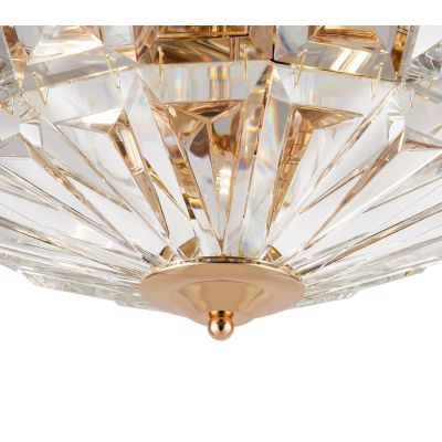 FACET PLAFONIERA D48 CM ORO O CROMO CON DIFFUSORE IN CRISTALLO STILE CLASSICO LAMPADINE 6XE14