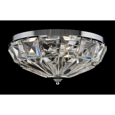 FACET PLAFONIERA D48 CM ORO O CROMO CON DIFFUSORE IN CRISTALLO STILE CLASSICO LAMPADINE 6XE14