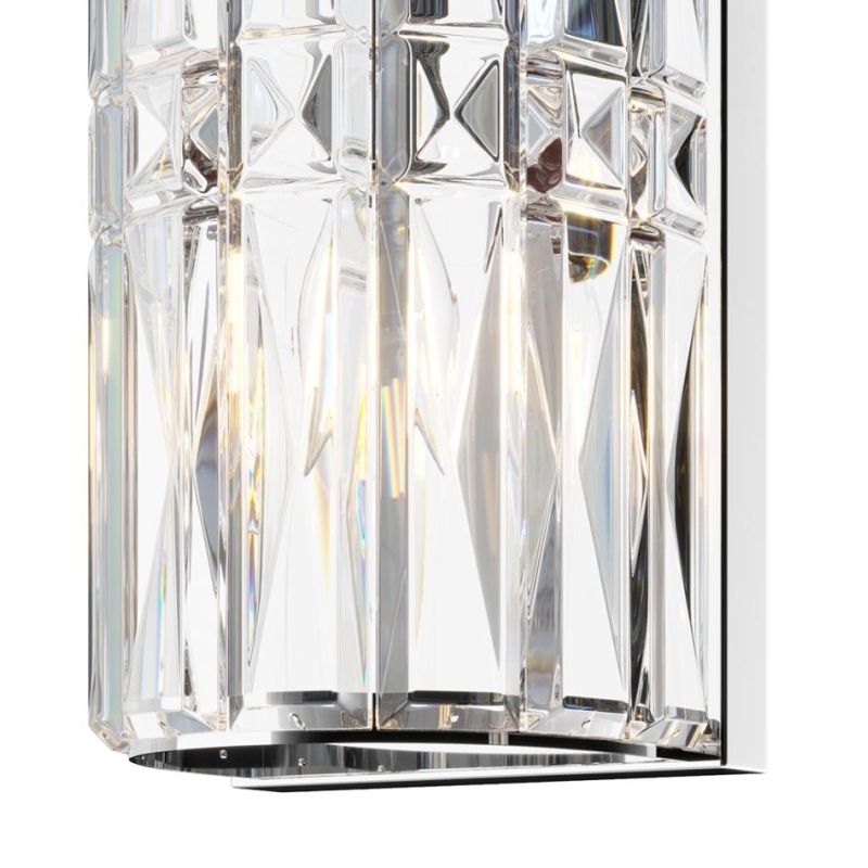 FACET LAMPADA DA PARETE IN CRISTALLO H75 CM METALLO ORO O CROMO CLASSICA LAMPADINE 3XE14