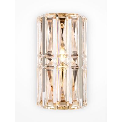 FACET APPLIQUE IN CRISTALLO H25 CM CON METALLO ORO O CROMO CLASSICA LAMPADINA ATTACCO E14