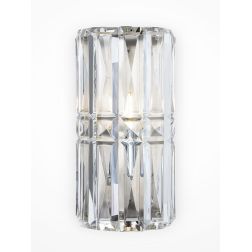 FACET APPLIQUE IN CRISTALLO H25 CM CON METALLO ORO O CROMO CLASSICA LAMPADINA ATTACCO E14