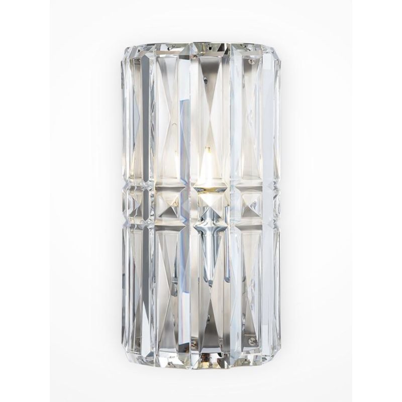 FACET APPLIQUE IN CRISTALLO H25 CM CON METALLO ORO O CROMO CLASSICA LAMPADINA ATTACCO E14