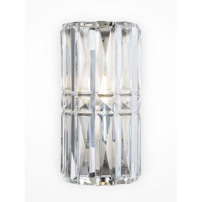 FACET APPLIQUE IN CRISTALLO H25 CM CON METALLO ORO O CROMO CLASSICA LAMPADINA ATTACCO E14