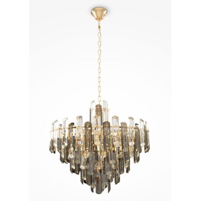 FLARE LAMPADARIO 8 LUCI IN CRISTALLO D60 CM STRUTTURA ORO STILE CLASSICO LAMPADINE 8XE14