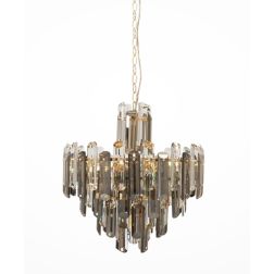 FLARE LAMPADARIO 6 LUCI IN CRISTALLO D48 CM STRUTTURA ORO STILE CLASSICO LAMPADINE 6XE14