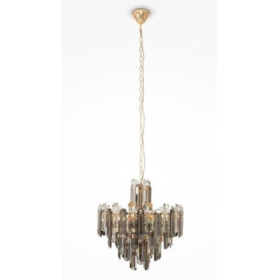 FLARE LAMPADARIO 6 LUCI IN CRISTALLO D48 CM STRUTTURA ORO STILE CLASSICO LAMPADINE 6XE14