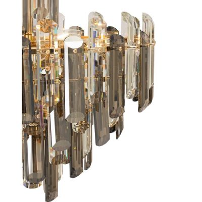 FLARE LAMPADARIO 6 LUCI IN CRISTALLO D48 CM STRUTTURA ORO STILE CLASSICO LAMPADINE 6XE14