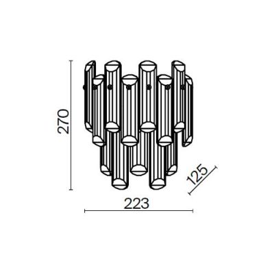 FLARE APPLIQUE ELEGANTE IN CRISTALLO H27 CM STRUTTURA ORO STILE CLASSICO LAMPADINE 2XE14