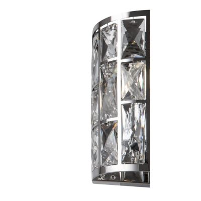 GELID APPLIQUE RAFFINATA IN CRISTALLO H21 CM STRUTTURA CROMO IN STILE CLASSICO LAMPADINA ATTACCO E27