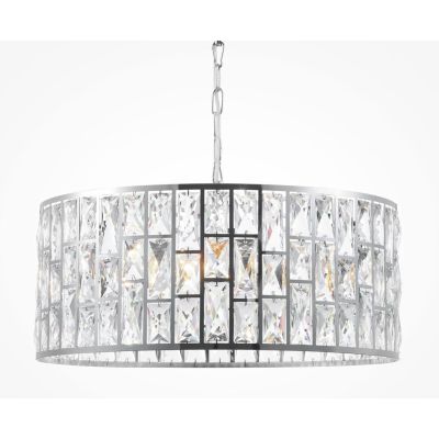 GELID LAMPADARIO RAFFINATO IN CRISTALLO D50 CM CON STRUTTURA CROMO STILE CLASSICO LAMPADINE 4XE27