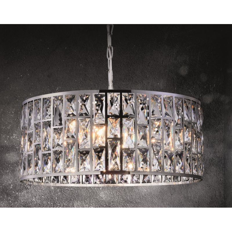 GELID LAMPADARIO RAFFINATO IN CRISTALLO D50 CM CON STRUTTURA CROMO STILE CLASSICO LAMPADINE 4XE27