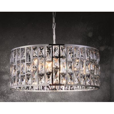 GELID LAMPADARIO RAFFINATO IN CRISTALLO D50 CM CON STRUTTURA CROMO STILE CLASSICO LAMPADINE 4XE27