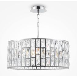 GELID LAMPADARIO RAFFINATO IN CRISTALLO D50 CM CON STRUTTURA CROMO STILE CLASSICO LAMPADINE 4XE27 2