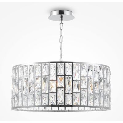 GELID LAMPADARIO RAFFINATO IN CRISTALLO D50 CM CON STRUTTURA CROMO STILE CLASSICO LAMPADINE 4XE27