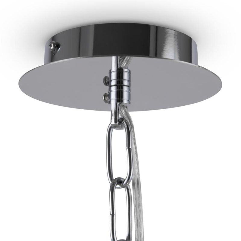 GELID LAMPADARIO RAFFINATO IN CRISTALLO D50 CM CON STRUTTURA CROMO STILE CLASSICO LAMPADINE 4XE27