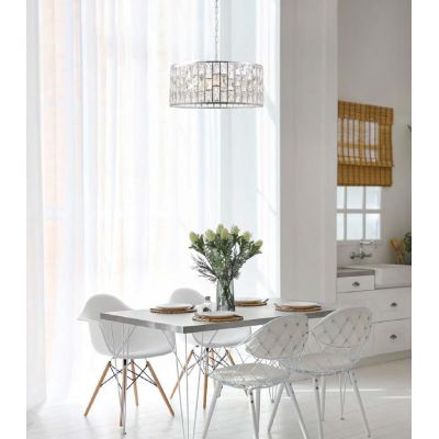 GELID LAMPADARIO RAFFINATO IN CRISTALLO D50 CM CON STRUTTURA CROMO STILE CLASSICO LAMPADINE 4XE27