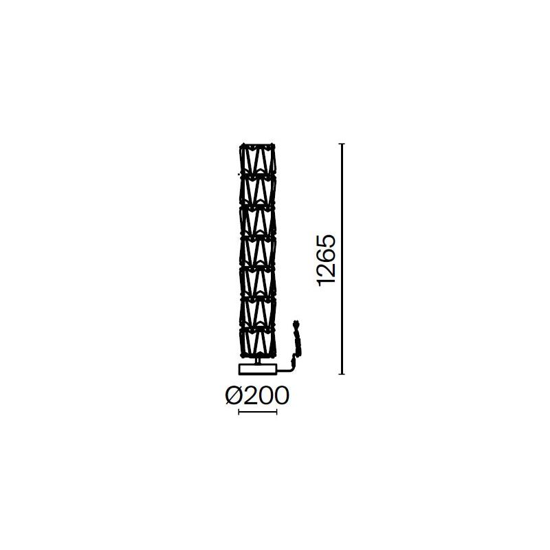 PUNTES PIANTANA ELEGANTE IN CRISTALLO ALTEZZA CM 126 STRUTTURA CROMO O ORO LAMPADINE 8XE14