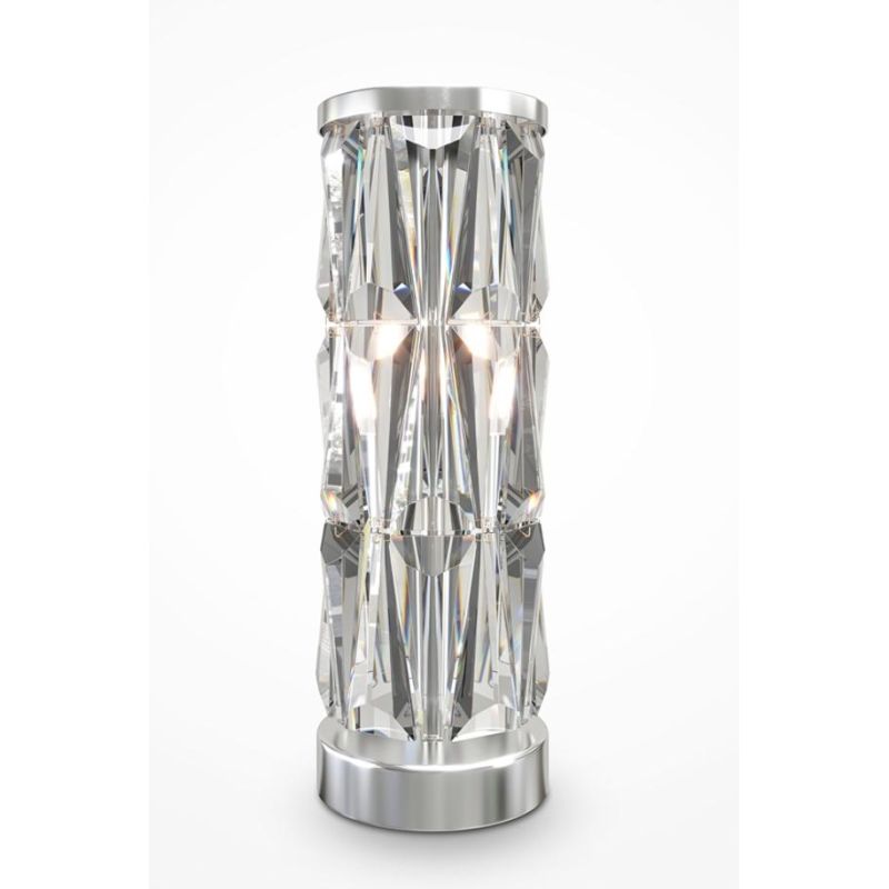 PUNTES LUMETTO ELEGANTE IN CRISTALLO ALTEZZA CM 58 STRUTTURA CROMO O ORO LAMPADINE 2XE14