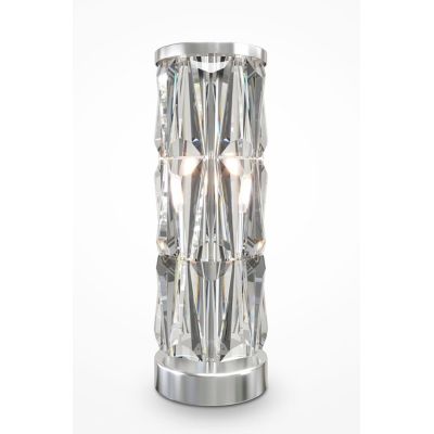 PUNTES LUMETTO ELEGANTE IN CRISTALLO ALTEZZA CM 58 STRUTTURA CROMO O ORO LAMPADINE 2XE14