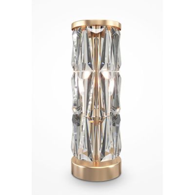 PUNTES LUMETTO ELEGANTE IN CRISTALLO ALTEZZA CM 58 STRUTTURA CROMO O ORO LAMPADINE 2XE14