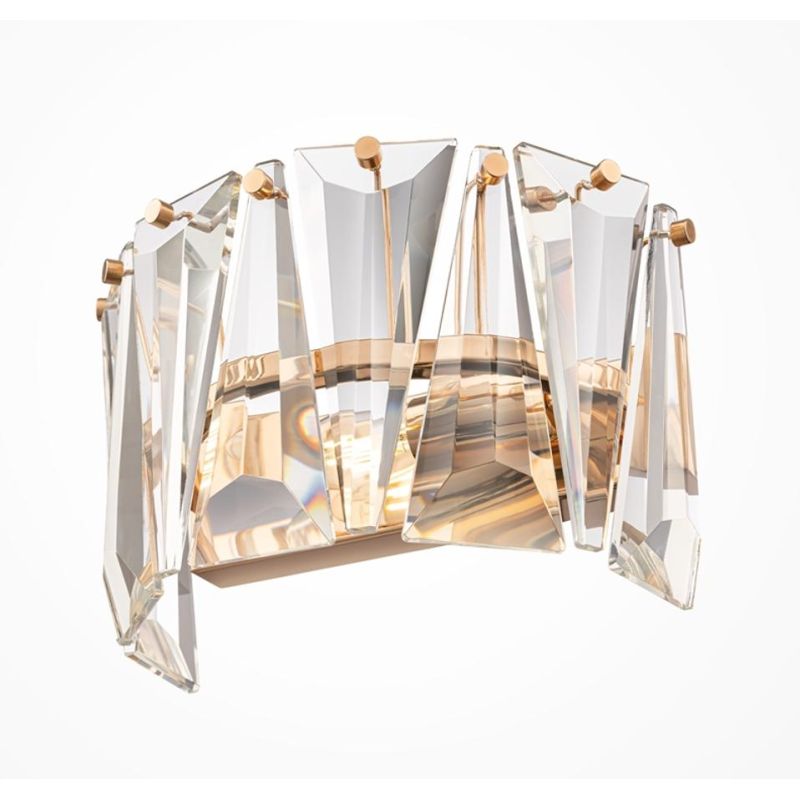 PUNTES APPLIQUE BRILLANTE IN CRISTALLO CON STRUTTURA CROMO O ORO LAMPADINA ATTACCO E14