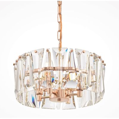 PUNTES LAMPADARIO 4 LUCI D38 CM IN CRISTALLO CON STRUTTURA ORO LAMPADINE 4XE14 ELEGANTE