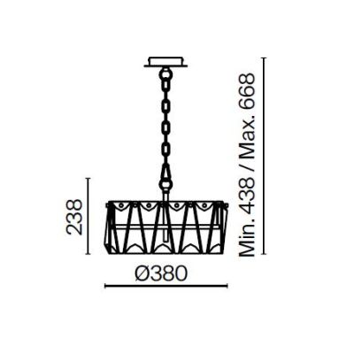 PUNTES LAMPADARIO 4 LUCI D38 CM IN CRISTALLO CON STRUTTURA ORO LAMPADINE 4XE14 ELEGANTE